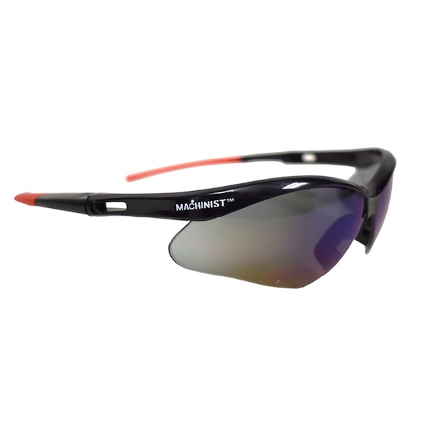 Cordova MACHINIST PRO BLACK FRAME, BLUE MIRROR LENS, DUAL WRAP-AROUND LENS, BAYONET TEMPLES WITH TPR EMP60S - main